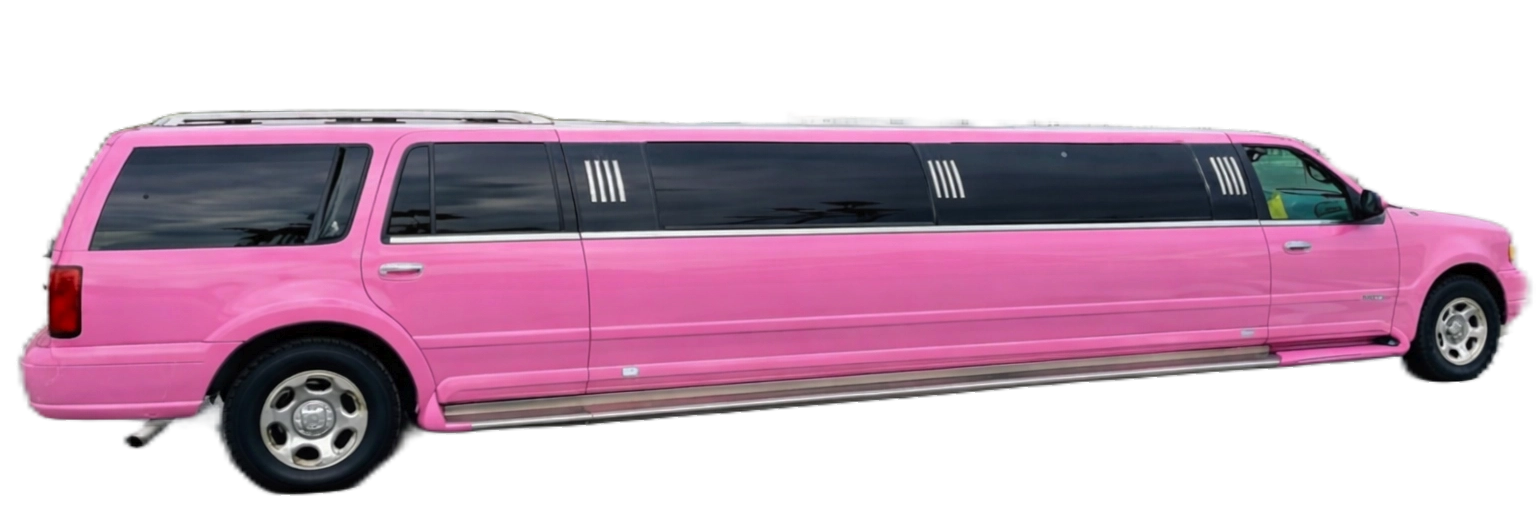 Limo Hummer rosa con fondo transparente